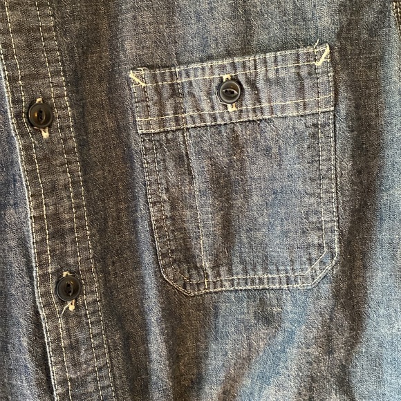Men’s cotton lightweight denim button up shirt, long sleeve - Picture 2 of 4